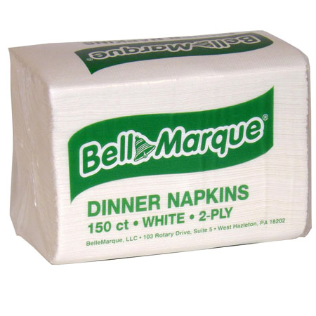  BelleMarque Dinner Napkins 16.5 x 14.75 White 20/150/cs (BM00021) 