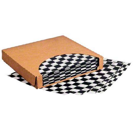  Brown Paper Goods Black Checked Wax Wrap 12 x 12 0 5000/cs (BPG7B4BK) 