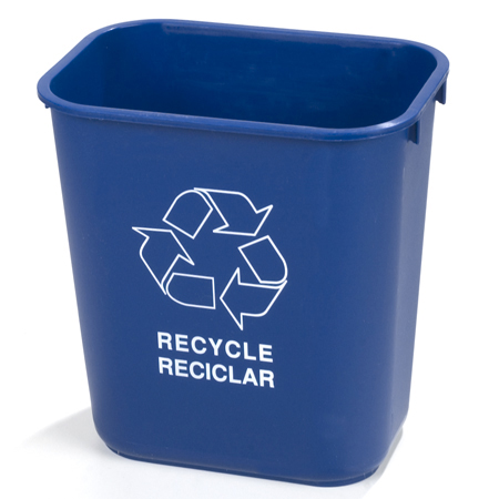  Carlisle 28 Qt. Recycle Wastebasket Blue (CAR342928REC14) 