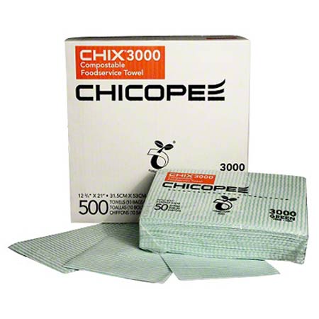  Chicopee Chix 3000 Compostable Towel 12 3/8 x 21  10/50/cs (CHI3000) 