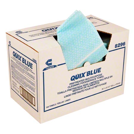  Chicopee Quix Multipurpose Cleaning Towel 13.5 x 20 Blue 144/cs (CHI8296) 