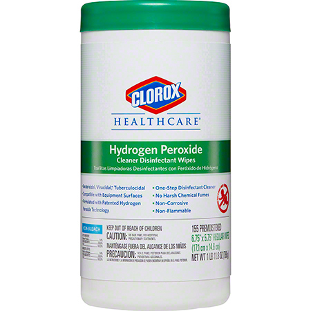  Clorox Healthcare Hydrogen Peroxide Clinical Wipe 155 ct.  6/cs (CLO30825) 