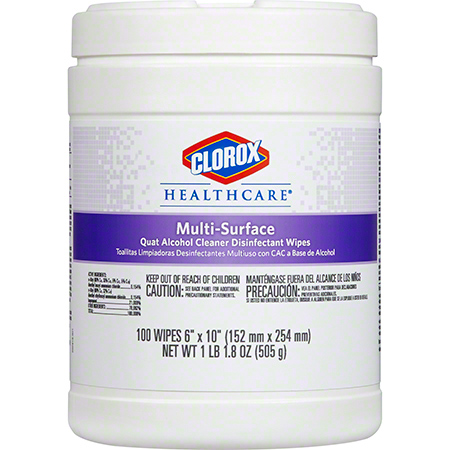  Clorox Healthcare Multi-Surface Cleaner Disinfectant Wipe 100 ct.  12/cs (CLO31335) 