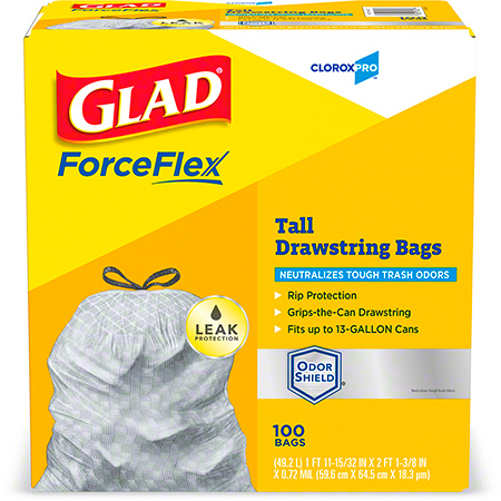  Glad ForceFlex 13 Gal. Trash Bag 100 ct.  ea (CLO70427) 