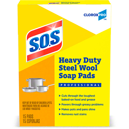  S.O.S Heavy Duty Steel Wool Soap Pad 15 ct.  12/cs (CLO88320) 