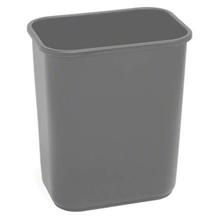  Continental Rectangular Plastic Wastebaskets 13 5/8 Qt. Grey 12/cs (CON1358GY) 