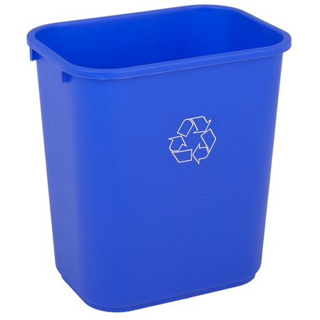  Continental Recycling Commercial Wastebaskets 28 1/8 Qt. Blue 12/cs (CON2818-1) 