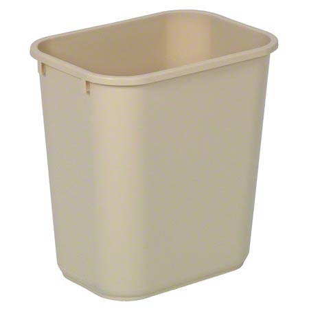 Continental Rectangular Plastic Wastebaskets 28 1/8 Qt. Beige (CON2818BE) 