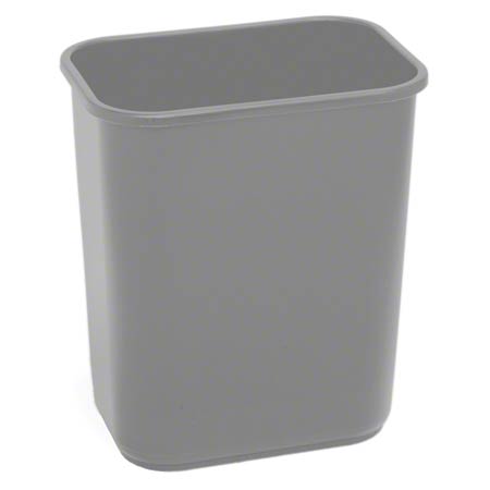  Continental Rectangular Plastic Wastebaskets 28 1/8 Qt. Grey (CON2818GY) 
