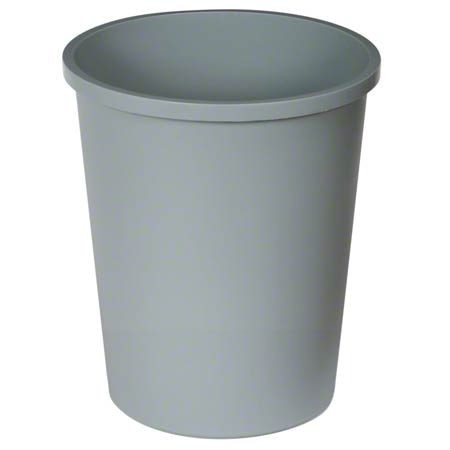  Continental Round Commercial Wastebaskets 44 3/8 Qt. Grey 6/cs (CON4438GY) 