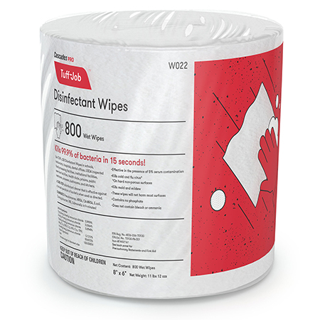  Cascades PRO Tuff-Job Disinfectant Wet Wipe 800 ct. Refill  2/cs (CTW022) 