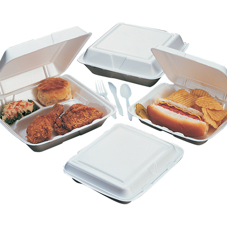  Dart Foam Hinged Lid Containers All Purpose White 2/100/cs (DCC205HT2) 