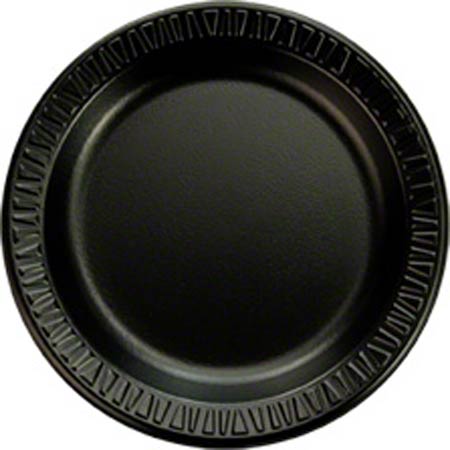  Dart Quiet Classic Foam Plastic Dinnerware 6 Plate Black 8/125/cs (DCC6PBQ) 
