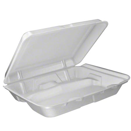  Dart Foam Hinged Lid Containers Large White 2/100/cs (DCC95HT3) 
