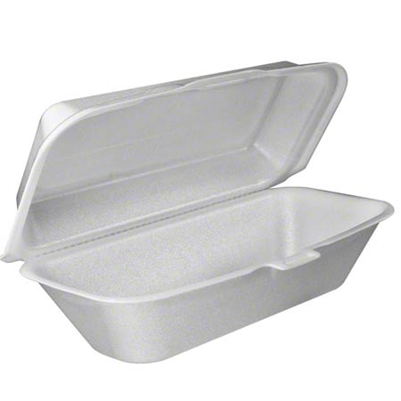  Dart Foam Hinged Lid Containers Hoagie White 4/125/cs (DCC99HT1) 
