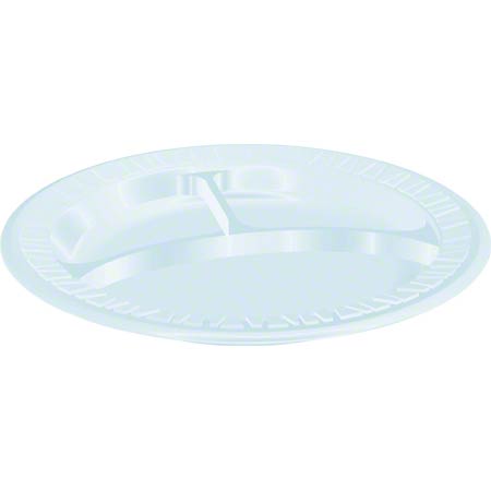  Dart Quiet Classic Foam Plastic Dinnerware 9 Cmpt. White 4/125/cs (DCC9CPWQ) 