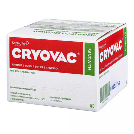 Cryovac Brand Resealable Sandwich Bags Sandwich 0 500/cs (DRK100946910) 