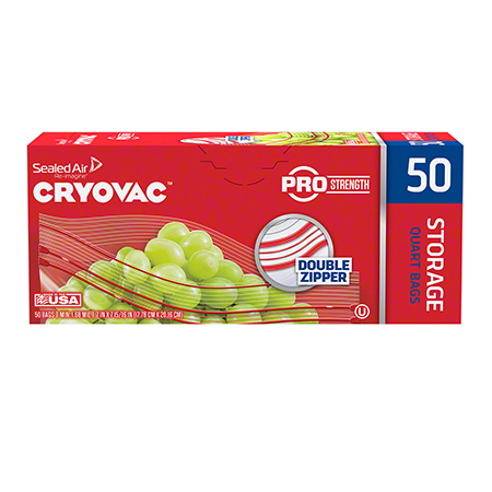  Cryovac Brand Resealable Storage Bags Quart 0 9/50/cs (DRK100946911) 