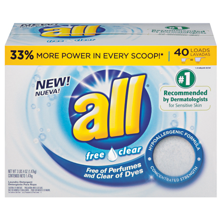  all Free & Clear Powder Laundry Detergent 52 oz.  6/cs (DRKCB456816) 