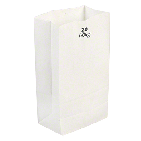  Duro White Grocery Bags 8 1/4 x 5 5/16 x 16 1/8  500/cs (DUR51040) 
