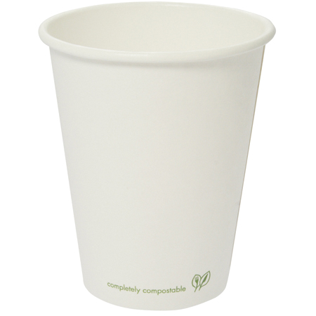 Berkley Square Vegware White Hot Cups 8 oz.  1000/cs (GEN1369031) 