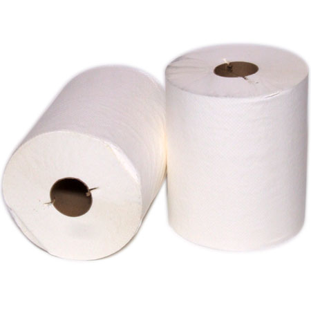  White Roll Towels with I Notch 8 x #600 White 6/cs (GEN716) 