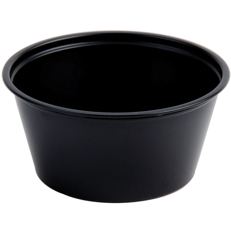  Black Portion Cups 1 oz.  25/100/cs (GENPC1B) 