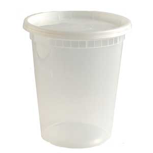  Poly Soup Container Combos 32 oz. Clear 240/cs (GENPOLYSOUP32OZCOMBO) 