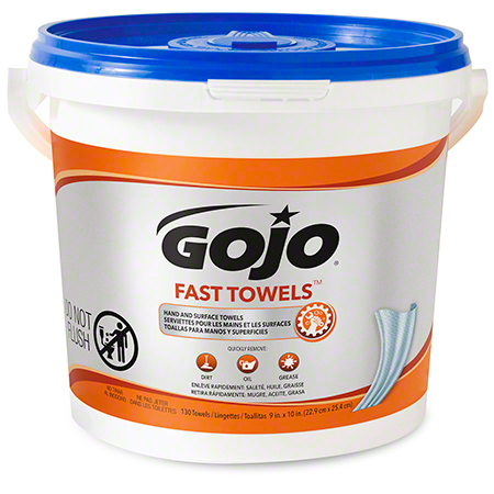  GOJO Fast Wipes Hand Cleaning Towel 130 ct. Bucket  4/cs (GOJ6298) 