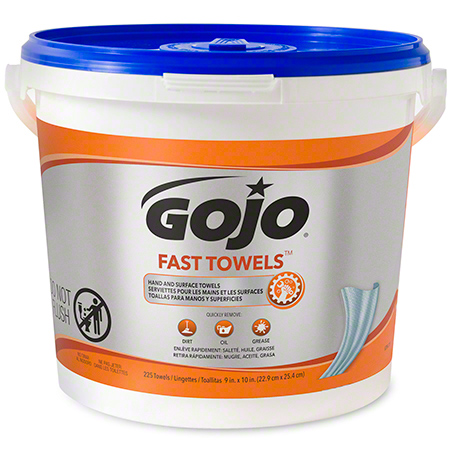  GOJO Fast Wipes Hand Cleaning Towel 225 ct. Bucket  2/cs (GOJ6299) 
