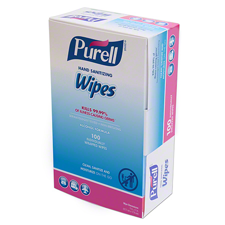  GOJO Purell Sanitizing Hand Wipe 100 ct. Box  10/100/cs (GOJ9022) 