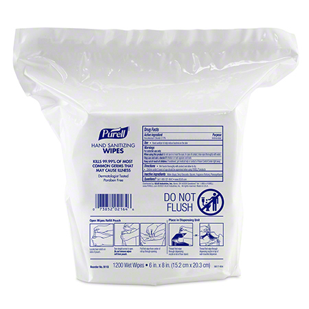 GOJO Purell Hand Sanitizing Wipe 1200 ct. Refill  2/cs (GOJ9118) 