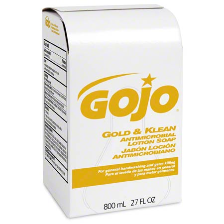  GOJO Gold & Klean Antimicrobial Lotion Soap 800 mL BIB  12/cs (GOJ9127) 