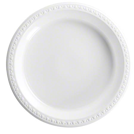  Heavyweight Plastic Tableware 10 1/4 White 500/cs (HU81210) 