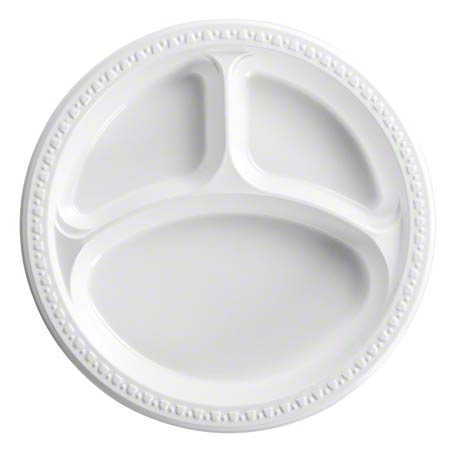  Heavyweight Plastic Tableware 10 1/4 White 500/cs (HU81230) 