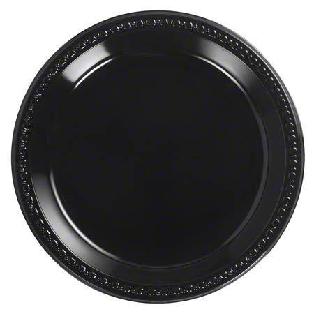  Heavyweight Plastic Tableware 10 1/4 Black 500/cs (HU81410) 
