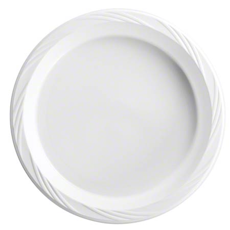  Lightweight Plastic Tableware 10 1/4 White 500/cs (HU82210) 