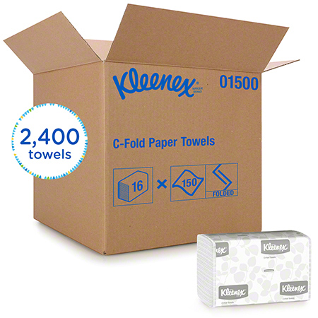  Kimberly-Clark Kleenex C-Fold Towel 10.125 x 13.15 White 16/150/cs (KCC01500) 
