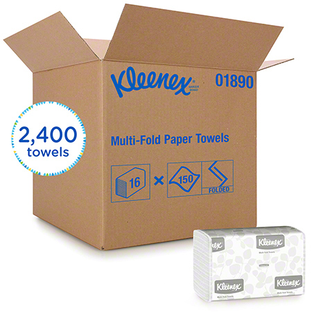  Kimberly-Clark Kleenex Multi-Folded Towel 9.2 x 9.4 White 16/150/cs (KCC01890) 