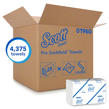  Kimberly-Clark Scott Scottfold Towel 7.8 x 12.4 White 25/175/cs (KCC01960) 