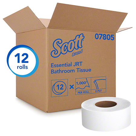  Kimberly-Clark Scott JRT Jr Jumbo Roll Tissue 3.55 x 1000'  12/cs (KCC07805) 