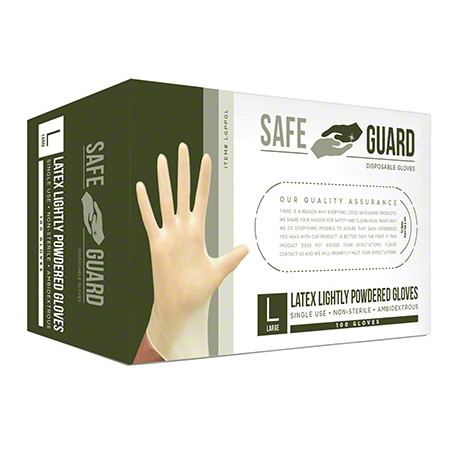  Professional Choice Latex Disposable Powdered Gloves Large  10/100/cs (PCLPL) 
