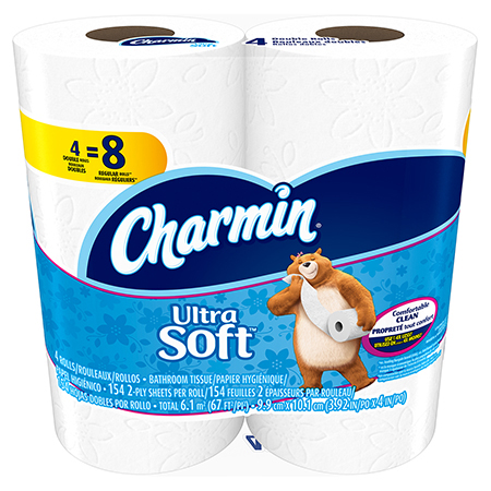  P&G Charmin Ultra Soft 2-Ply Bath Tissue 4.0 x 4.27  10/4/cs (PGC94051) 