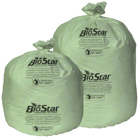  Pitt Plastics BioStar Compostable Liners 30 x 36  150/cs (PITBS30G) 
