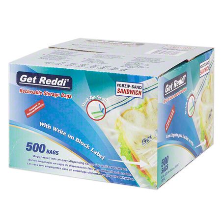  Inteplast Get Reddi Double Zipper Reclosable Sandwich Bag   500/cs (PITGRZIP-SAND) 