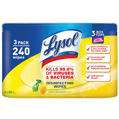  Lysol Brand Disinfecting Wipes 80 ct.  2/3pk/cs (REC84251) 