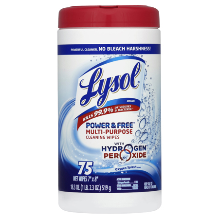 Lysol Power & Free Multi-Purpose Cleaning Wipe 75 ct.  6/cs (REC88070) 