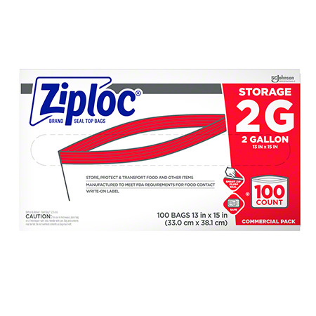  Ziploc Brand Resealable Storage Bags 2 Gal.  100/cs (SCJ682253) 