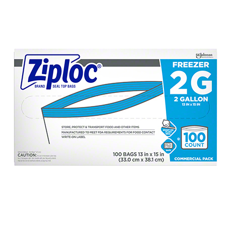  Ziploc Brand Resealable Freezer Bags 2 Gal.  100/cs (SCJ682254) 