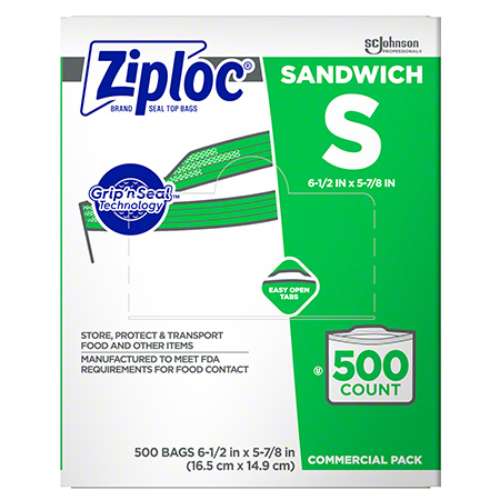  Ziploc Brand Resealable Sandwich Bag   500/cs (SCJ682255) 